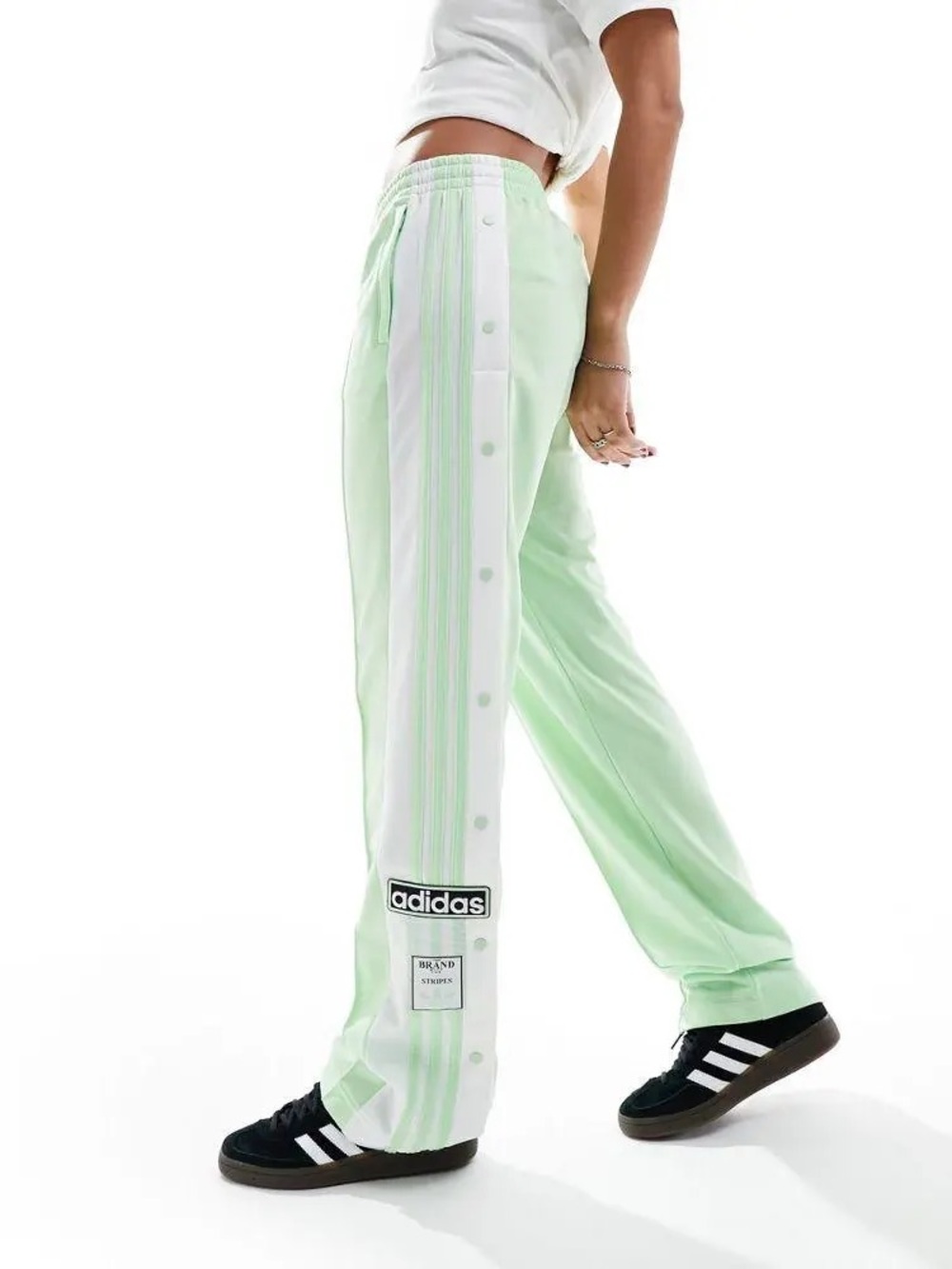 NEW Adidas Adibreak Track Pants Womens L Pistachio Green Tear Away Loose Fit - Picture 3 of 11
